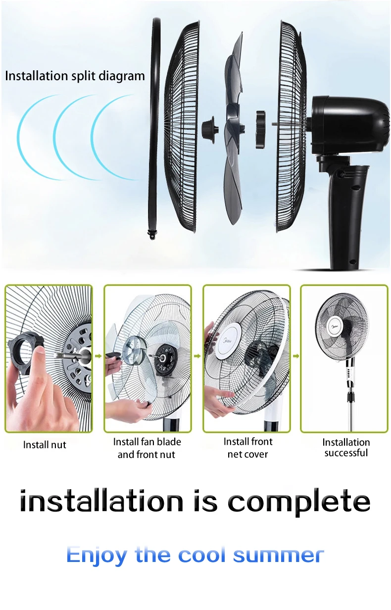 Electric Stand Fan, 40W, Plastic - detail 22