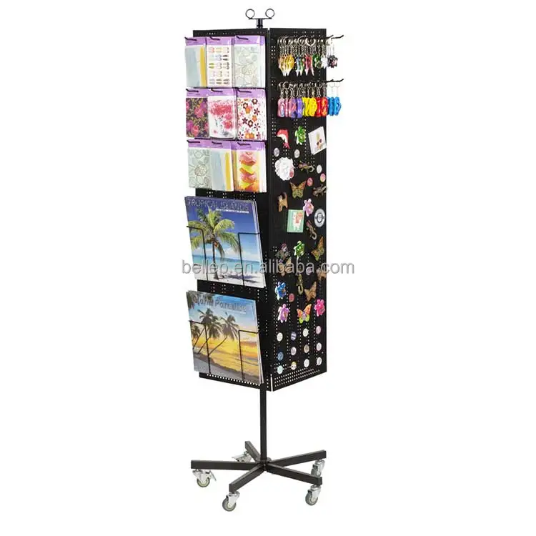 Floor Standing Metal Key Chain Display Rack - Rotating Stand