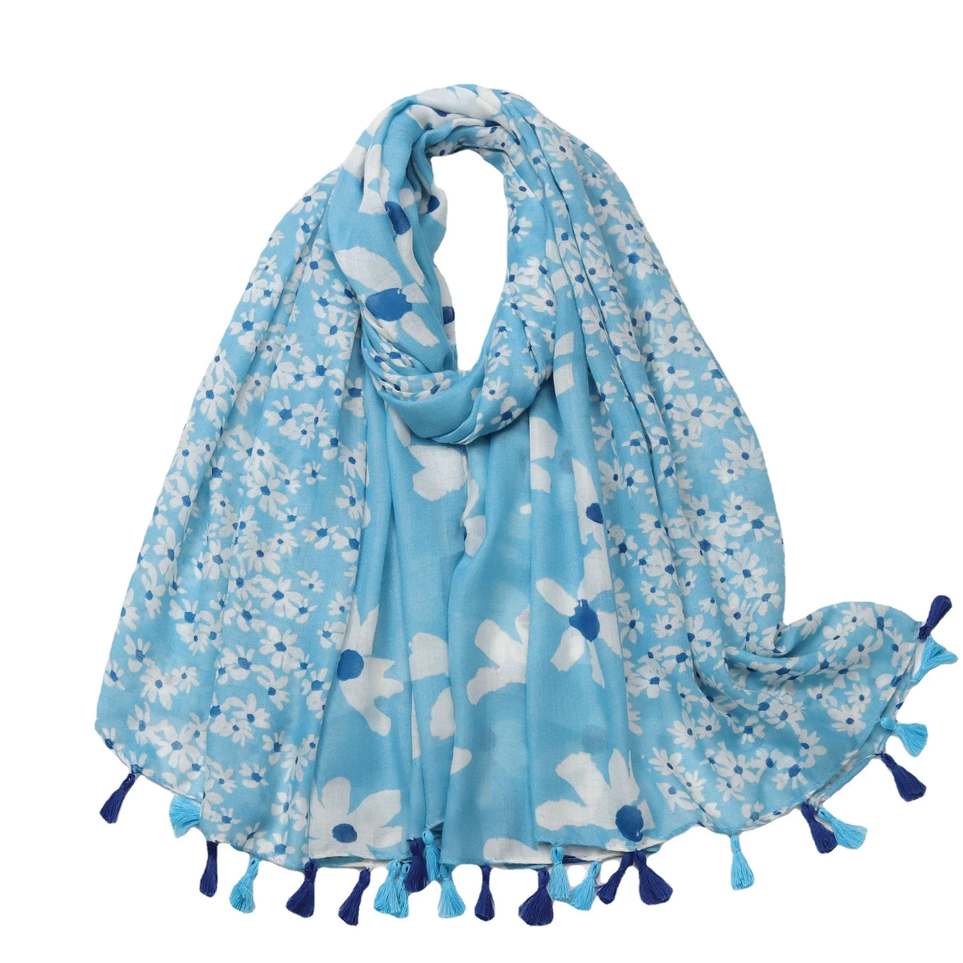 Luxury Brand Women Cotton Scarf Fashion Beach Print Shawl Wraps Female  Foulard Tassel Scarves Arab Hijabs Muffler Bandana Pareo