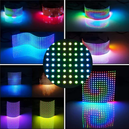 DC5V WS2812B 8x8 16x16 8x32 Программируемый светодиод RGB полноцветный цифровой индивидуально адресуемый светодиодный матричный дисплей