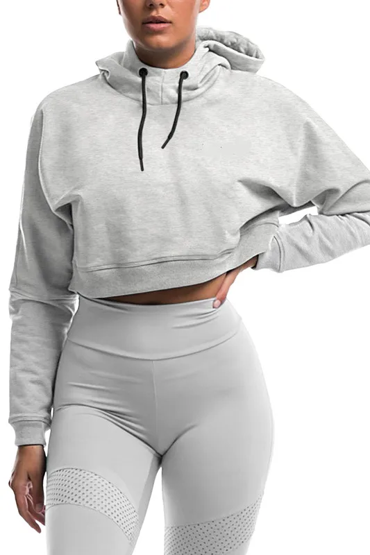 Custom Logo Sport Fitness Crop Hoodies Women Clothing aperçu 4