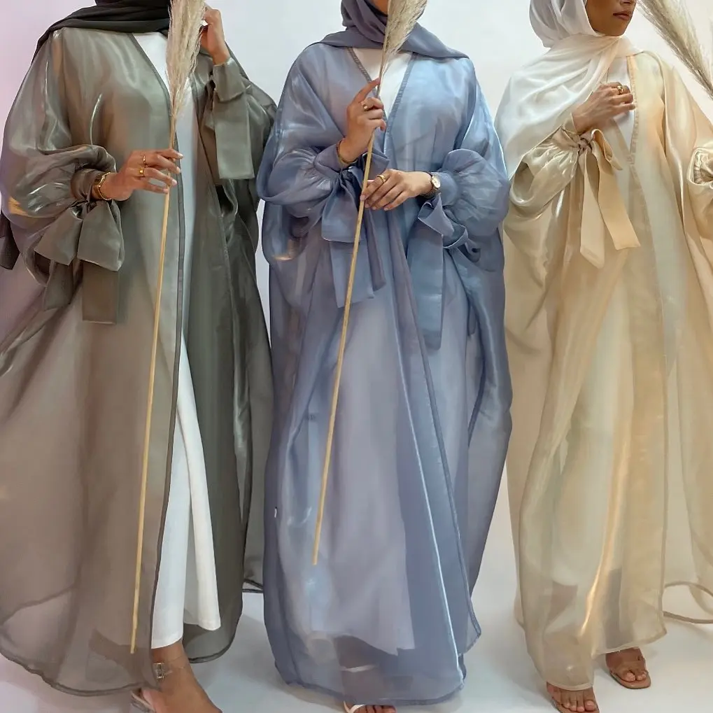 2026 Loriya Stylish Organza Modest Abaya Islamic Clothing for Girl Dubai Abaya Muslim Dress for Women Fashion Abaya