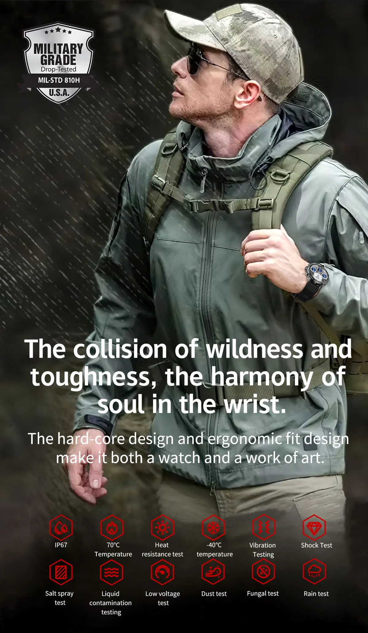 CF53 Smart Watch 1.75Inch Amoled Heart Rate BT Calling Heart Rate Blood Oxygen Men Outdoor Sports Smartwatch with Flashlight