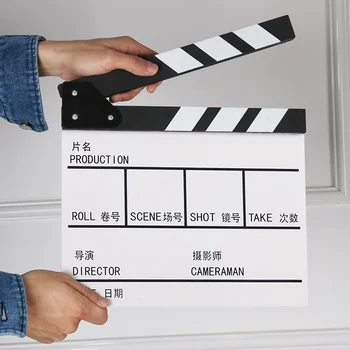 New Hot Sale  Funny Wooden Shooting Props Clapperboard Plate Movie Clapper Board and Theatre Props for Kids product image