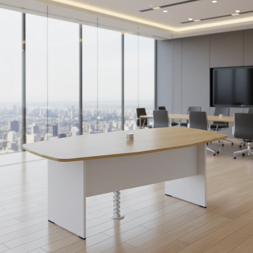 Modern Extendable Durable Automatic Convertible Meeting Table Dual Panel ABS Connection Wood Frame Conference Desk Office 3