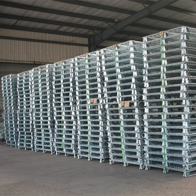 Stackable Pallet Cage Stacking Wire Baskets Steel Mesh Container