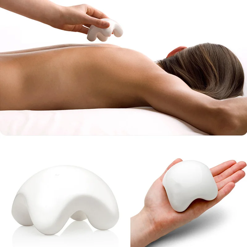 Custom Logo White Ceramic Gua Sha Board Korean Body Massage Gun for Muscle Relief for Neck Application