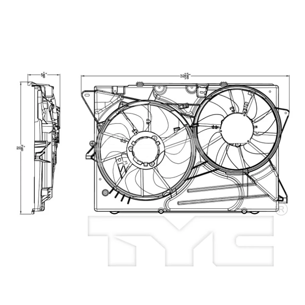 Radiator Cooling Fan for Ford Explorer 12-19 Electric Fan Spare Parts ... — 4