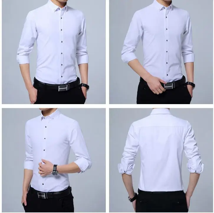 Produttore di camicie da uomo Camicie da lavoro all'ingrosso su misura per uomo Camicia elegante bianca personalizzata a maniche lunghe881_voghion.com