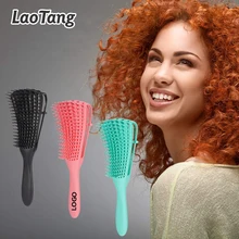 New Arrived Plastic Pink Tangle Hair Brush Vented Eight Rows Octopus Hair Brush Detangling For Women