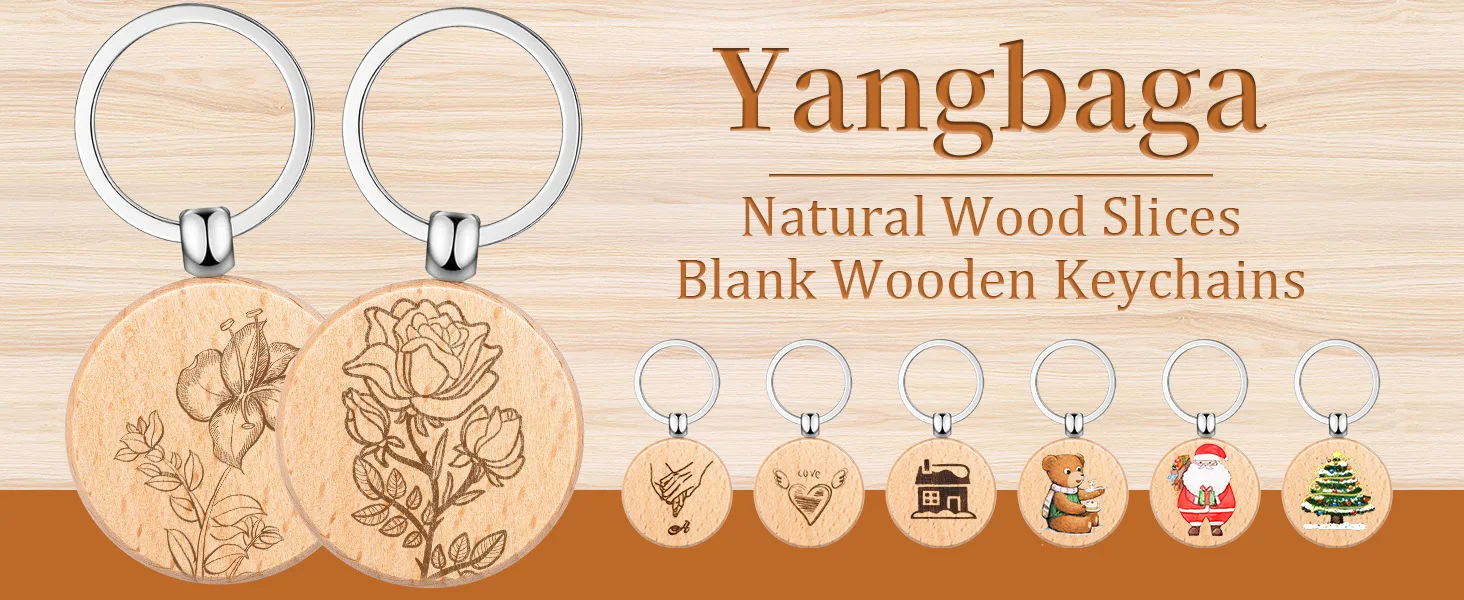 Solid Wood Keyring With Custom Laser Engraved Logo For Personal Use_voghion.com