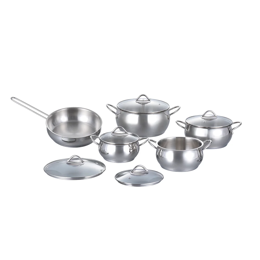 Factory Price Home Kitchen Induction Stainless Steel Cooking Pots Non Stick Cookware Sets