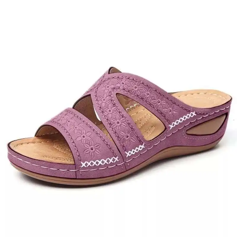 New Wedge Heel Platform Retro Sandals Women's Shoes Large Size Slippers Women