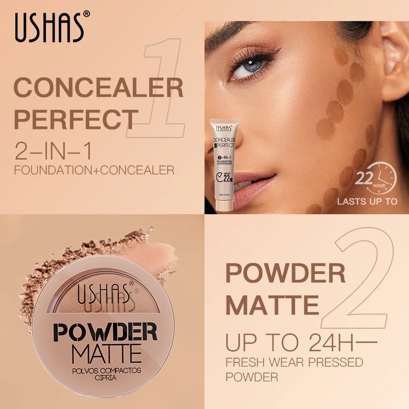 Ushas Crossborder Spot Powder Liquid Foundation Combination Suit
