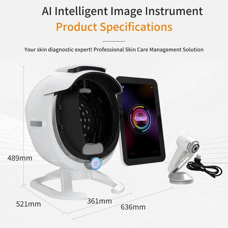 AI Magic 3d Mirror Facial Scanner Analizador De Piel Acne Skin Analysis Full Face Scanner Testing Skin Analyzer Machine