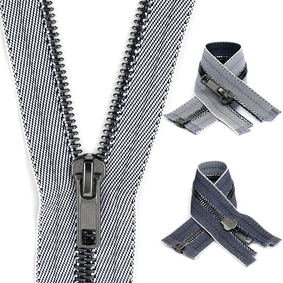 Large Zipper Industrial Metal Zipper For Jeans Jacket Striped Zipes Iron On Zip Sell To Fujian