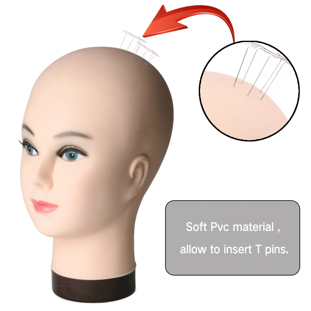 bald female cometology mannequin head training