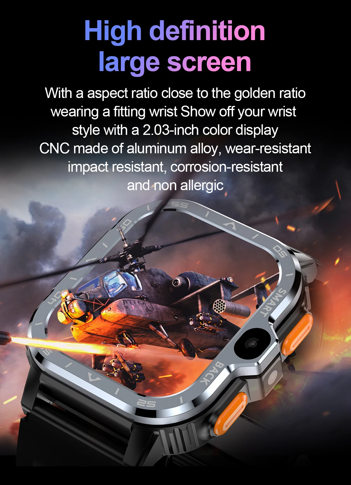 Chinese factory supplier supply  2025 Pgd 4g Sim Card Smart Watch 2.03