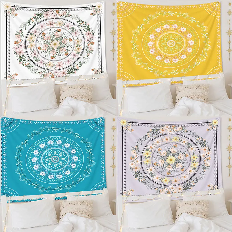 Indian Mandala Tapestry Wall Hanging Sandy Beach Throw Rug Blanket