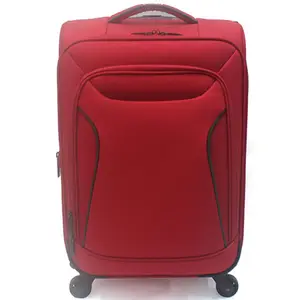 Custom Travel Luggage Sets Suitcase Red Big Capacity Eva Nylon Soft Long Journey Travel Trolley Luggage Suitcase