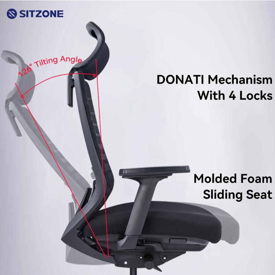 Sitzone Factory Adjustable Armrest Swivel High Back Ergonomic Mesh Office Chair Silla Escritorio De Oficina Home Office Chai
