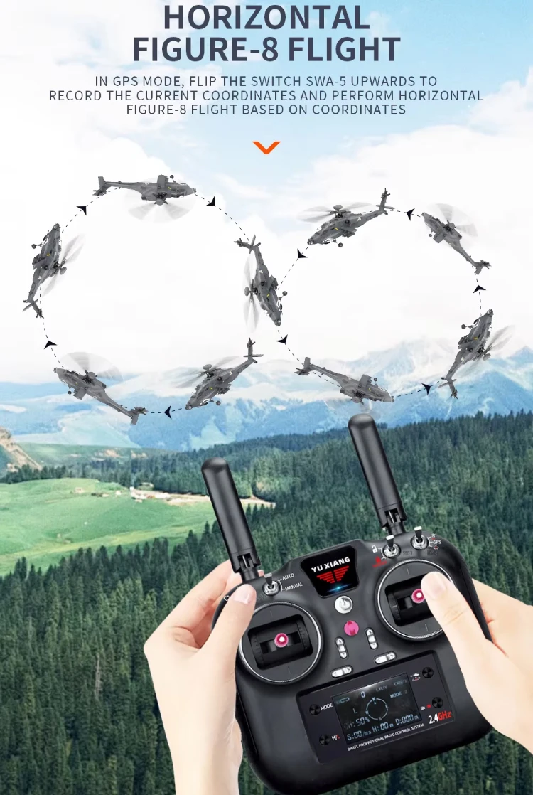 YXZNRC F11-S AH-64D Apache Scale Heli Copter Electric RC