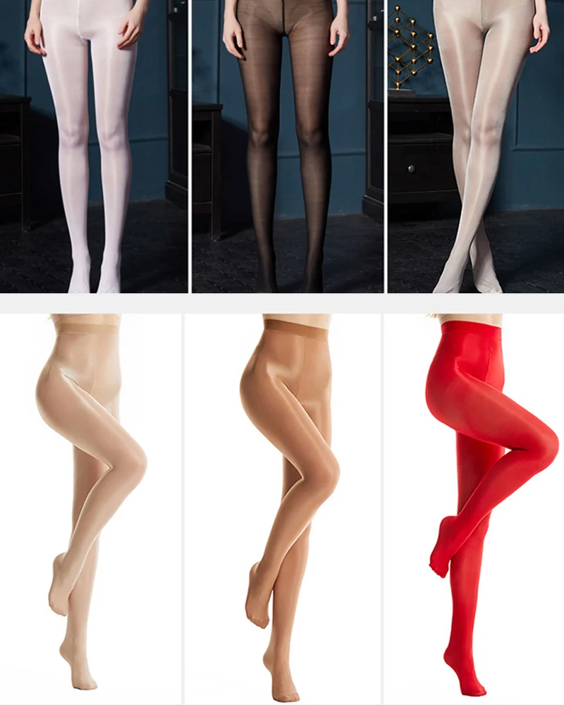 70d Oil Reflective Shiny Oil Pantyhose Solid Color Women Glossy