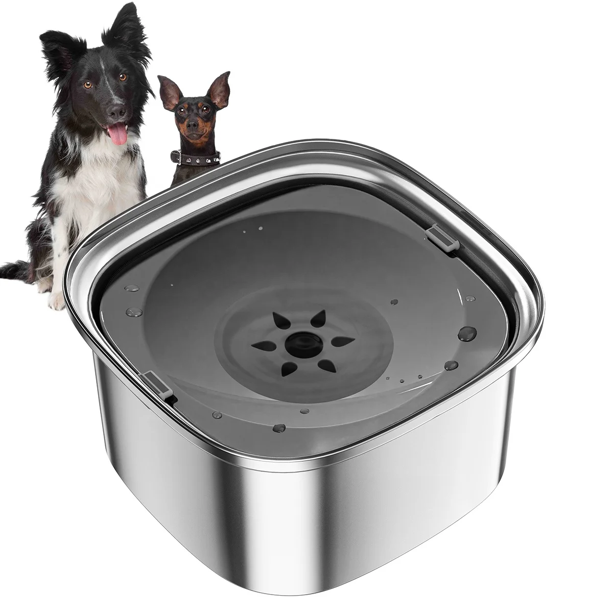 Переносная миска для собак и кошек из нержавеющей