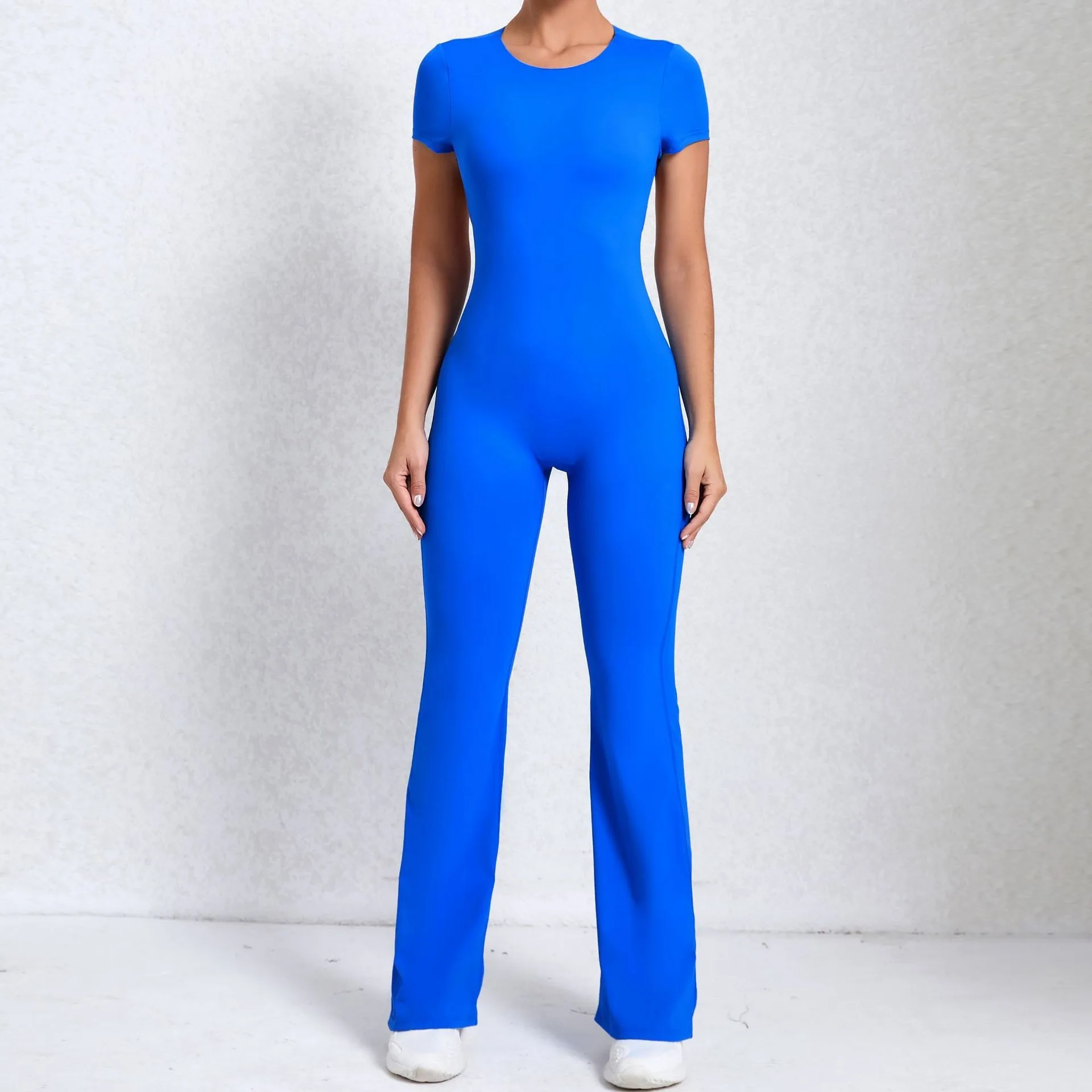 Ladies Breathable Yoga Leggings Bodysuit with flared trousers One Piece Jumpsuit Sport Workout  yoga sets for Woman Activewear supplier