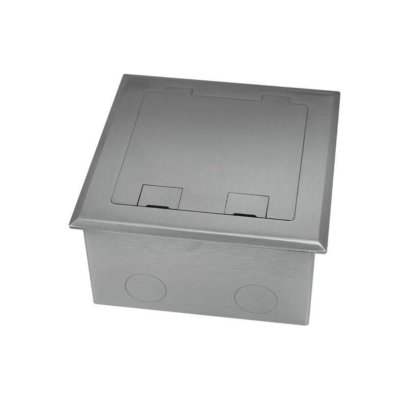 ZDK-145B Open Type Flip up Floor Box Stainless Steel UK EU UN CAT6 RJ45 Raised Under Floor Box Socket