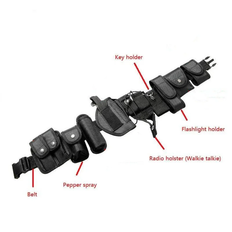 Practical Multifunctional Tactical Security Duty Belts Holster Flashlight Pouch Sets Utility Training Kit Belt Duty Belt