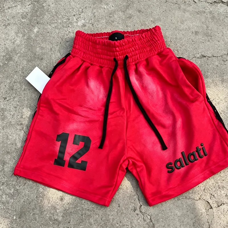 Men Casual Oversized Streetwear Knitted Drawstring Shorts 100% Nylon Foam Floral Print Breathable Summer Gym Jogger Custom Logo gallery 2