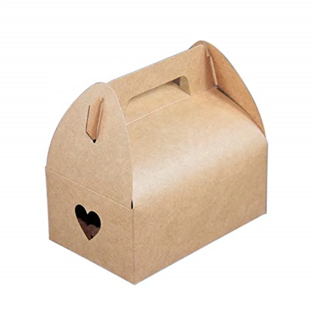 20PCS 10*15.5*6cm STAND UP Kraft Paper Box Cookie Candy Herb Handle Retail Box 