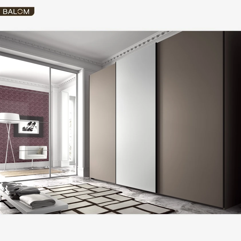 BALOM Fitted Mobile Walk in Storage Armoire Cloth Wooden Model Sliding Door Wardrobe Door with Dressing Table