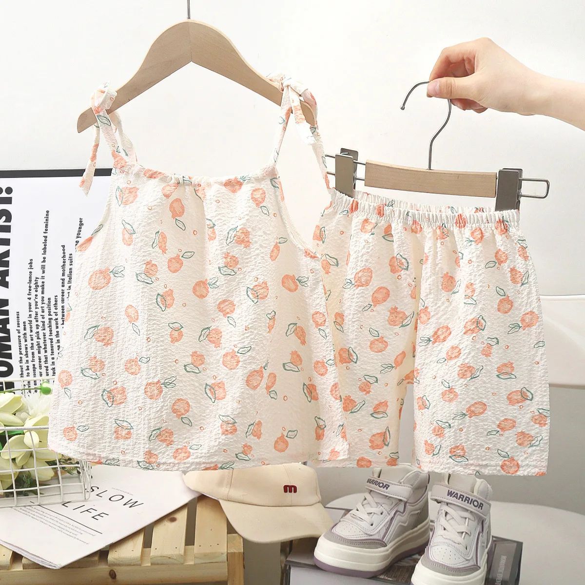 Cheap Price Wholesale Summer Top and SHorts 2pcs Print Sweet Girls Clothes Sets