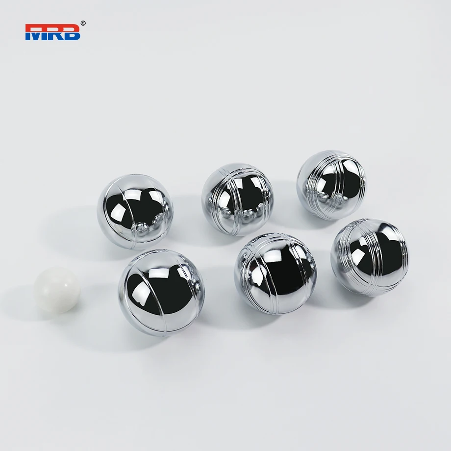 Valisette 6 Mini Boules En Métal Striées Pour Mini Pétanque