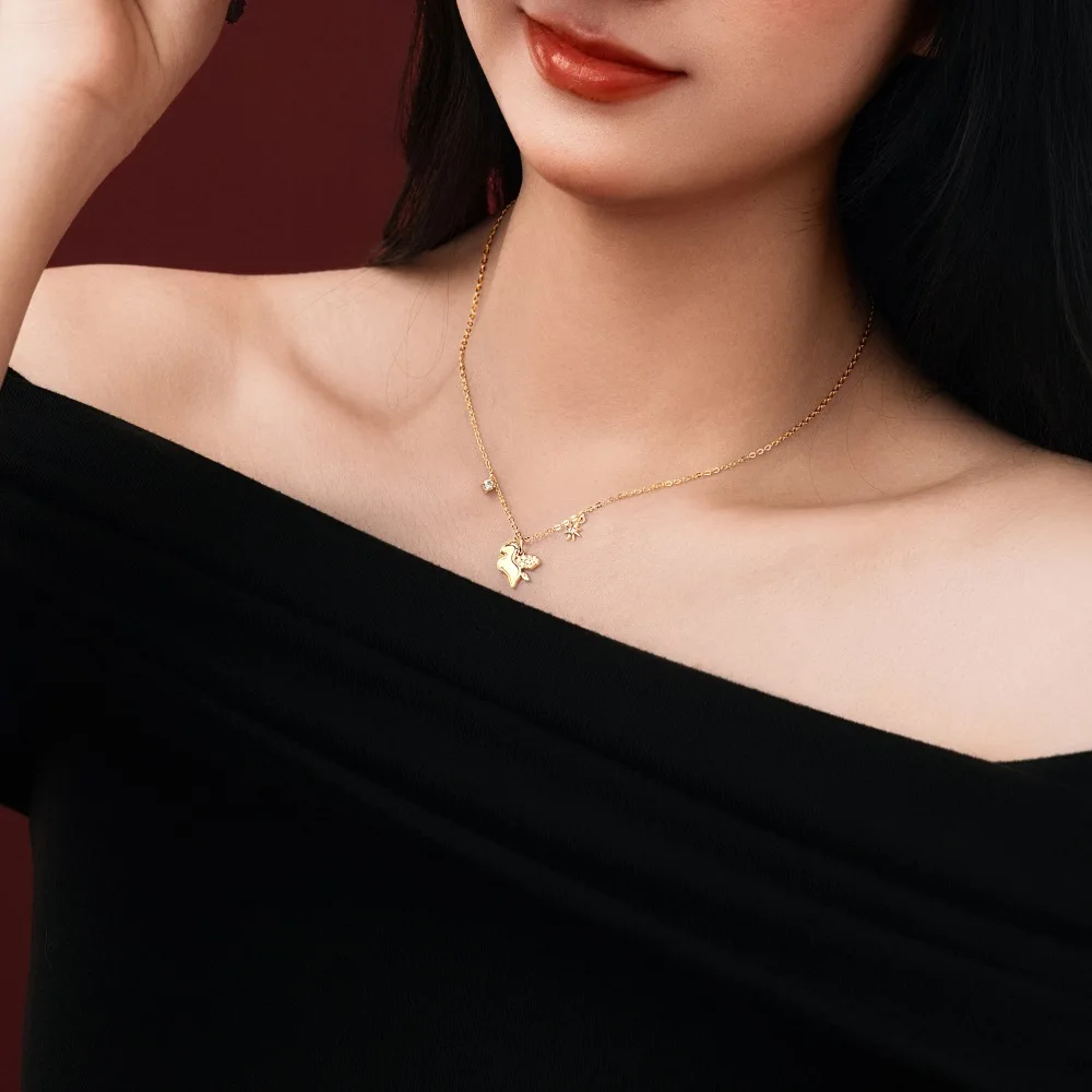 KAKODIY Cute Exquisite Design Fashion Fine Jewelry 925 Sterling Silver Chain 5A Zirconia Shell Unicorn Pendant Necklace for Daily Wear detail 3