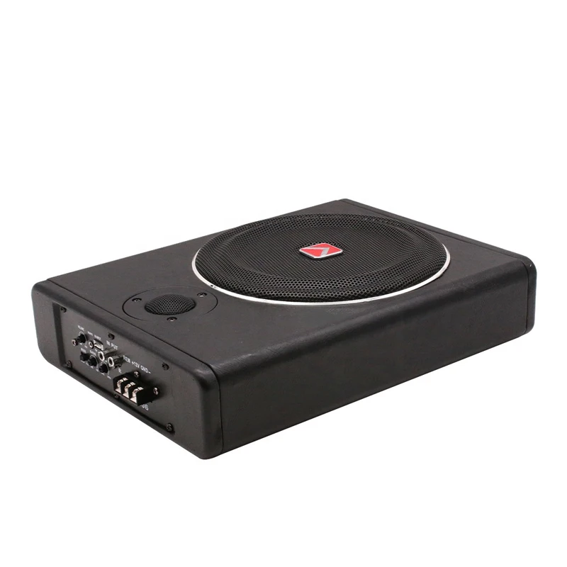 600W Aktiv-Subwoofer Fürs Auto – 8 Zoll, Flach (68 Mm), Für Unter Den Beifahrersitz – Mit Edelstahl-Grill & Starker Bassleistung