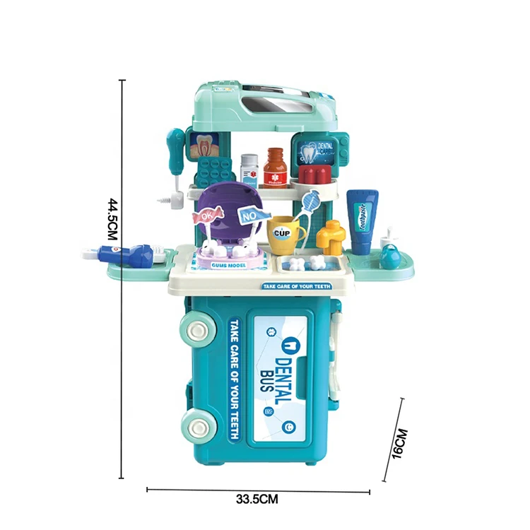 3 в 1 медицинский автобус чемодан 34 шт. стоматологический набор игрушек для детей ясельного возраста Детский Набор доктора ролевые игры стоматолог ролевых игр