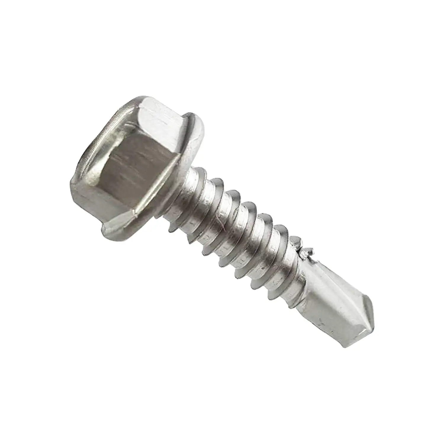 Pack of 10000 Hex Drive Zinc Plated Finish Pack of 10000 3/4 Length 3/4 Length #2 Drill Point Hex Washer Head #6-20 Thread Size Steel Self-Drilling Screw Small Parts 0612KW 
