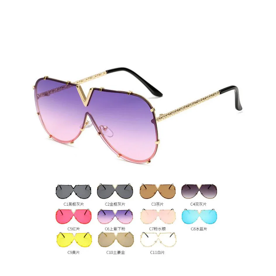 2022 New Fashion One Piece Shield Sunglasses For Women Vintage Oversized  Paw Sun Glasses Men Uv400 Hip Hop Punk Eyewear Black