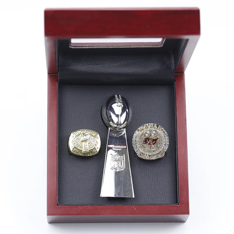 Wholesale 2002 2020 Tampa Bay Buccaneer Custom Football Championship Rings  With Trophy Packing Box Set From m.