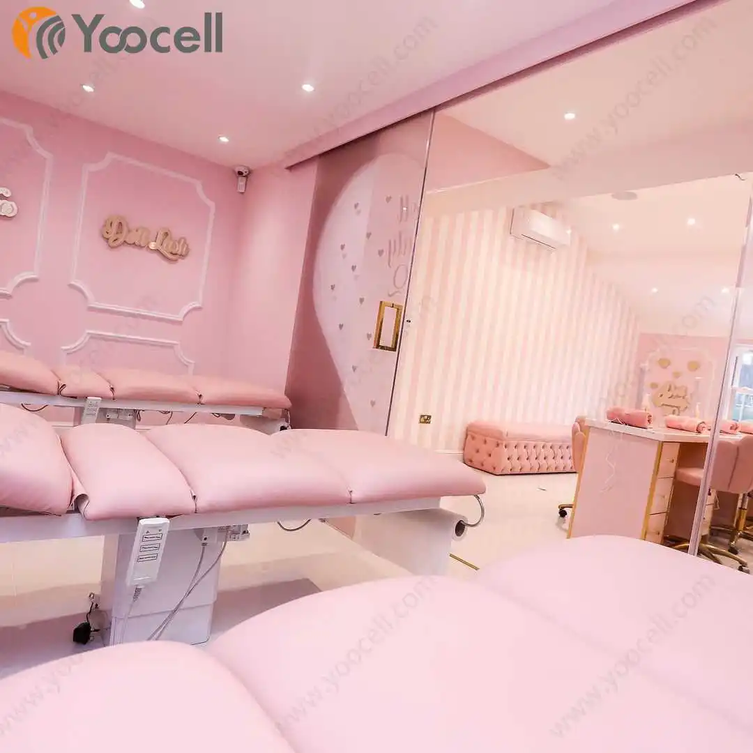 Yoocell Hot Selling Pink Lash Bed Treatment Chair Electric Beauty