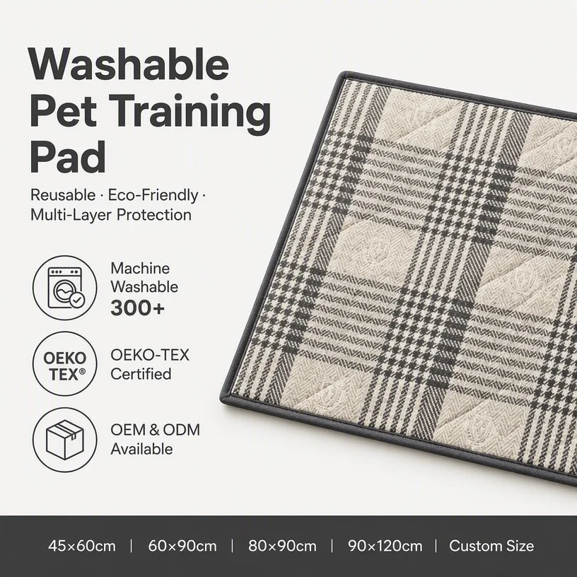 Washable Plaid Print Quilted Pet Mat — Product details 5