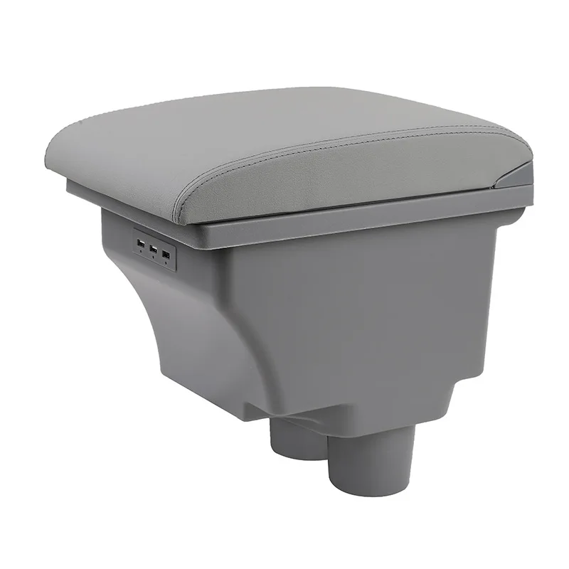 tiypeor special all black front car interior parts armrest console center storage box cup holder ashtray with usb-4
