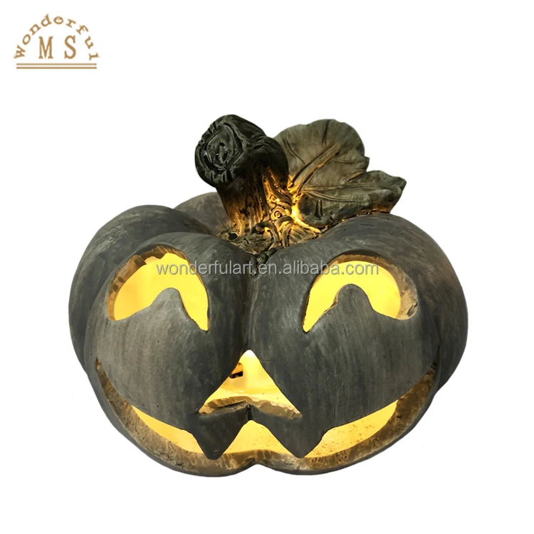 New Collection Home Decor Resin Pumpkin Figurines Lantern for Seasoning Ornament Fall and Halloween Holiday Party Celebration