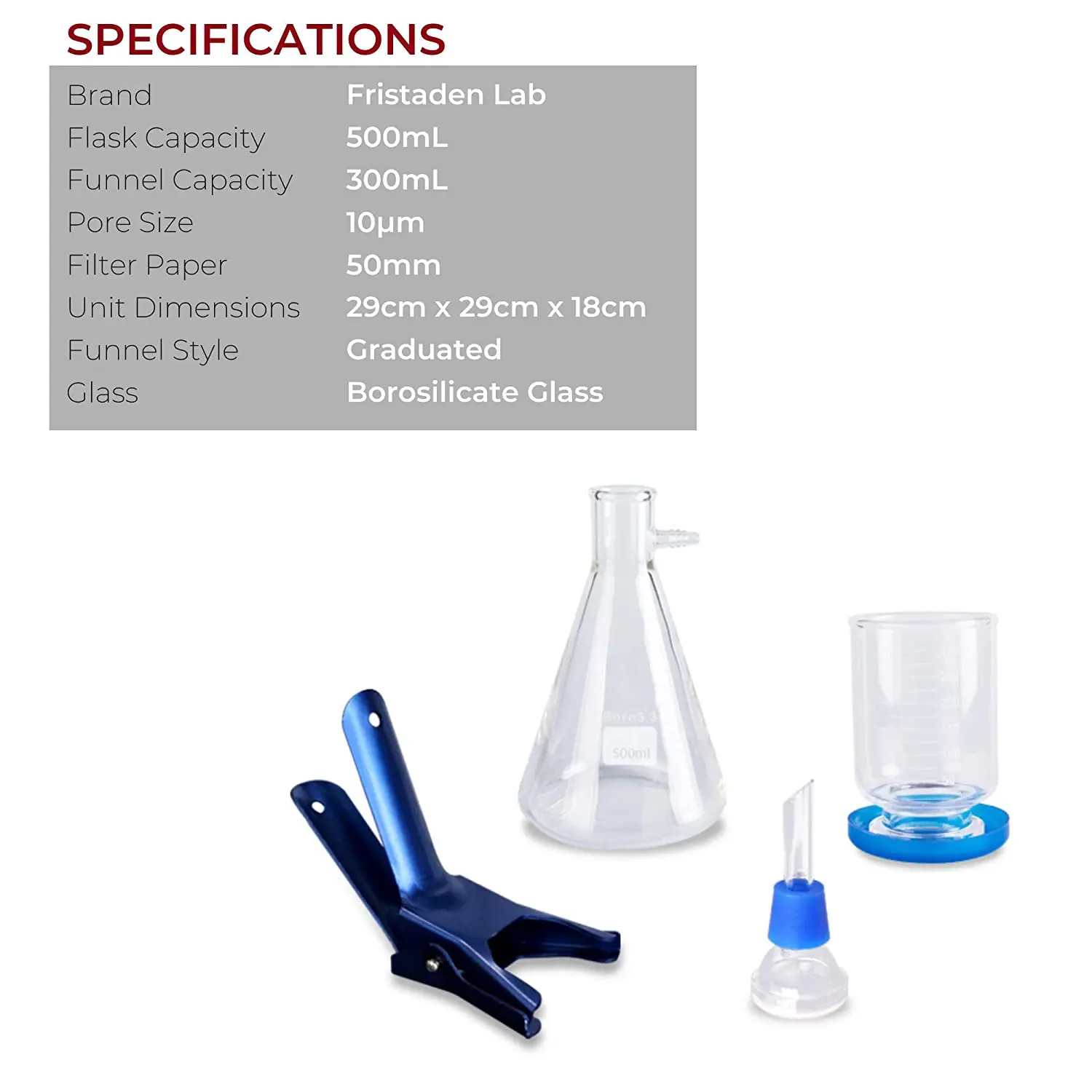 1000ml Lab Filtration Apparatus Filter Flask Set Glass Vacuum
