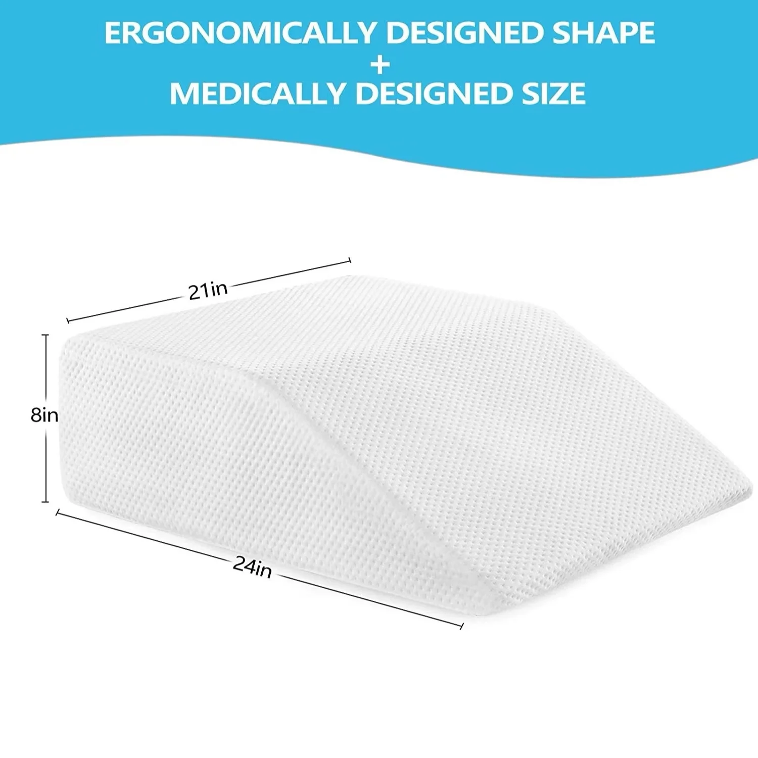 Leg Elevation Pillow - Leg Pillows for Sleeping - Cooling Gel Memory Foam Top, High-Density Leg Rest Elevating Foam Wedge | Relieves and Recovers