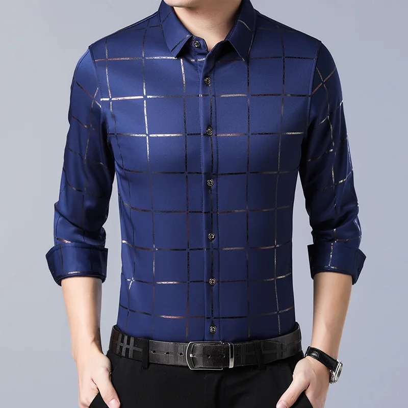 SANGTREE Men's Plaid Slim Fit Long Sleeve Shirt – Breathable, Wrinkle-Resistant, Button Down - View #8