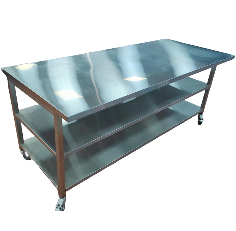 Stainless Steel Kitchen Utility Table with Casters for Kitchen